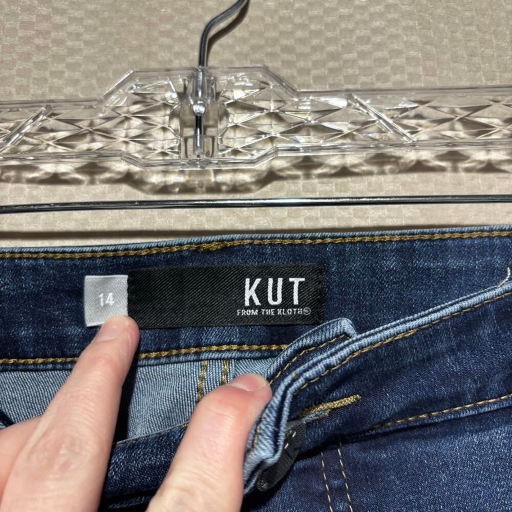 KUT from the Kloth Elizabeth Fab Ab High Rise Straight Leg Jeans Size 10 Raw Hem - Picture 3 of 9
